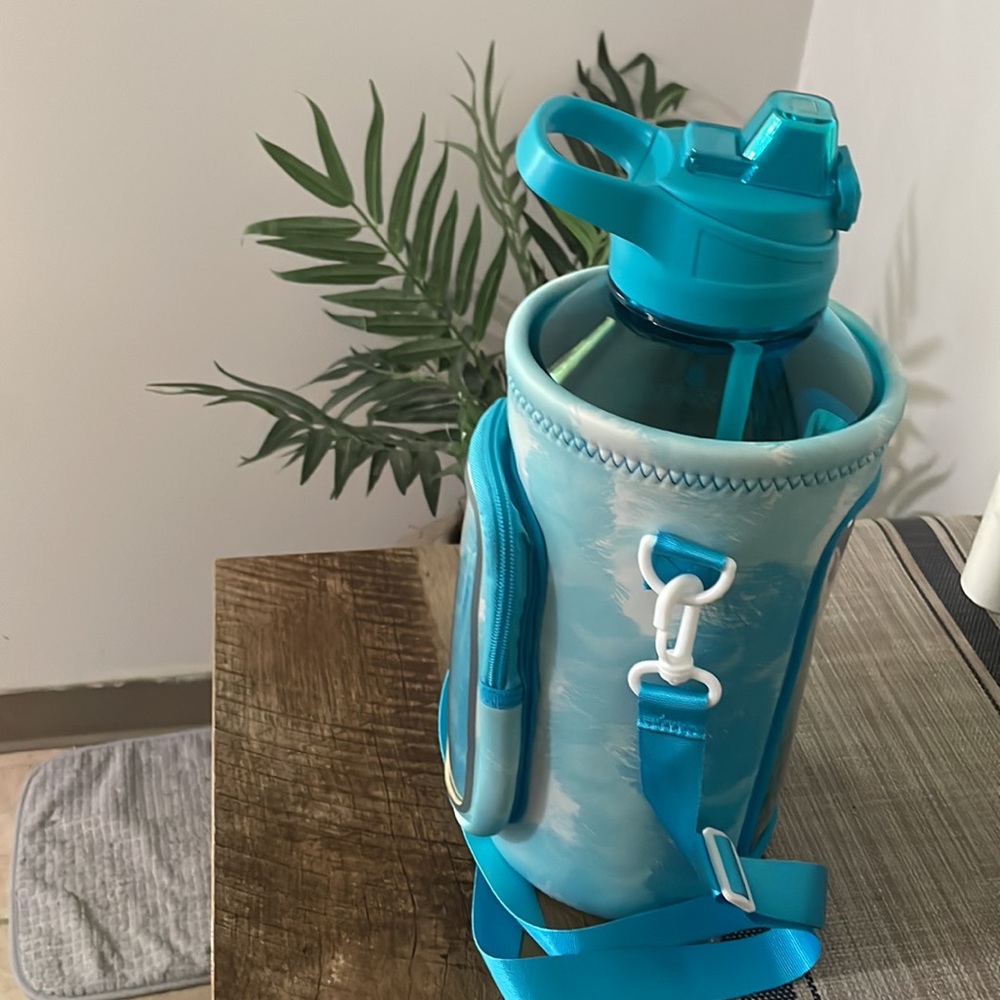 Gallon Water bottle with Storage Sleeve & Key Ring